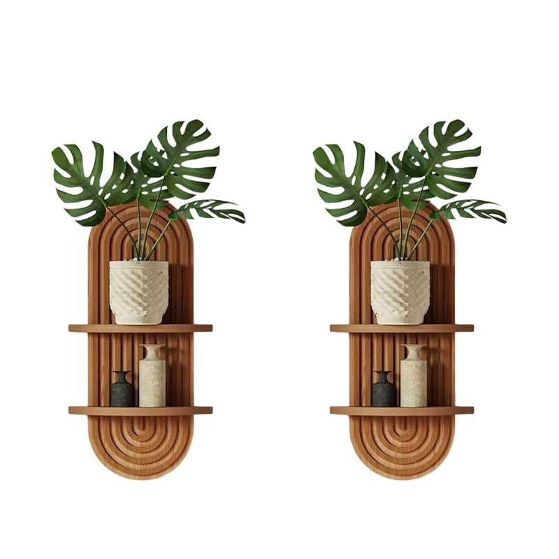 Boho Arched Wooden Wall Shelf